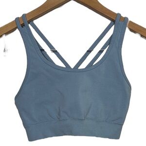 Alphalete Revival Misty Blue Criss Cross Sports Bra Women Size S
